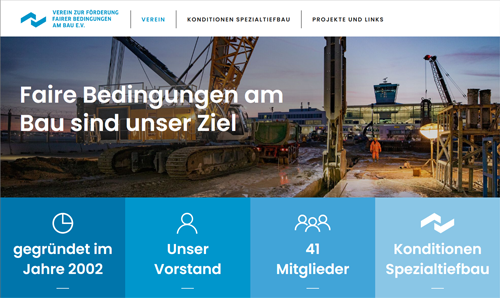 Website-Erstellung für den Verein zur Förderung fairer Bedingungen am Bau e.V.