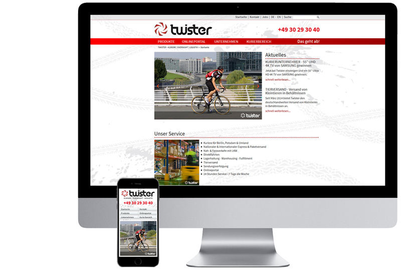 Referenz für die Website der Twister Kurierdienst GmbH